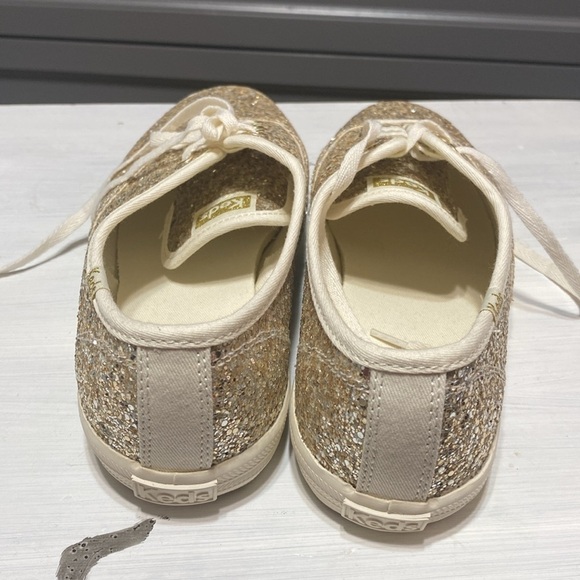 Gold glitter keds 7W womans shoes - Picture 5 of 9